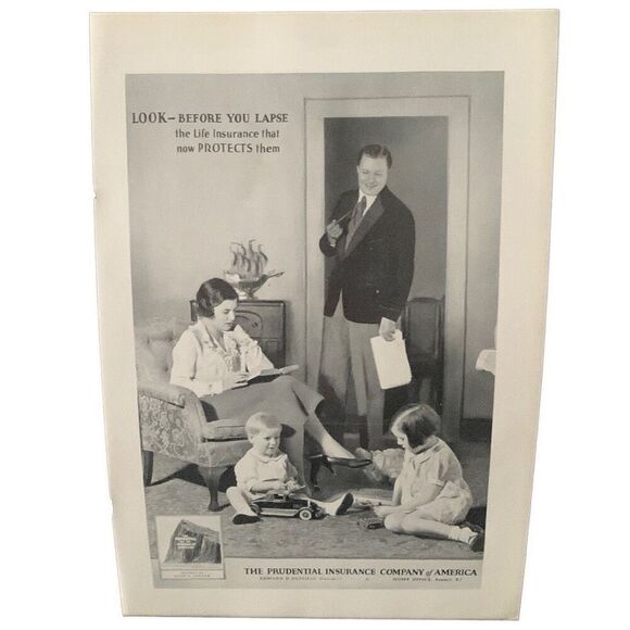 Vintage 1931 Prudential Insurance Look Before You Lapse Ad advertisement - Picture 4 of 4